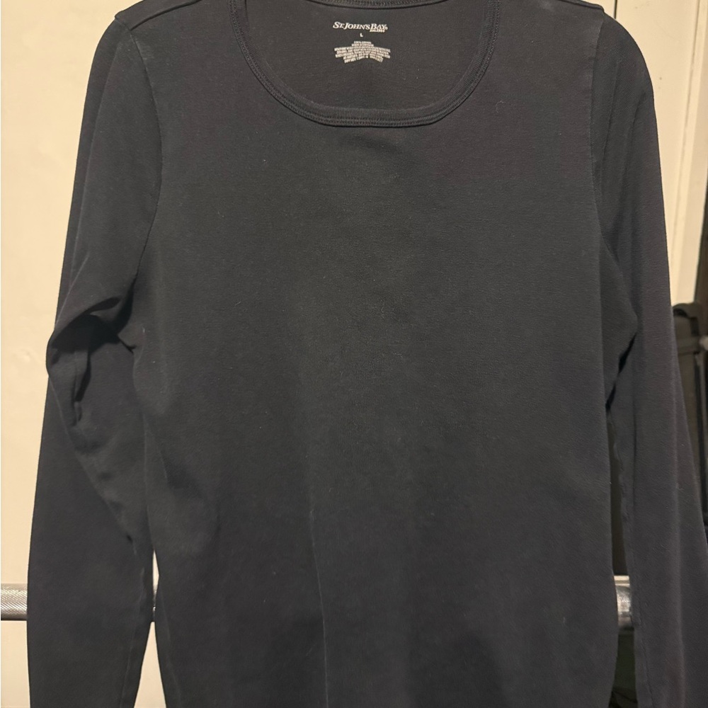St. John's Bay Women's Black Shirt 100% cotton